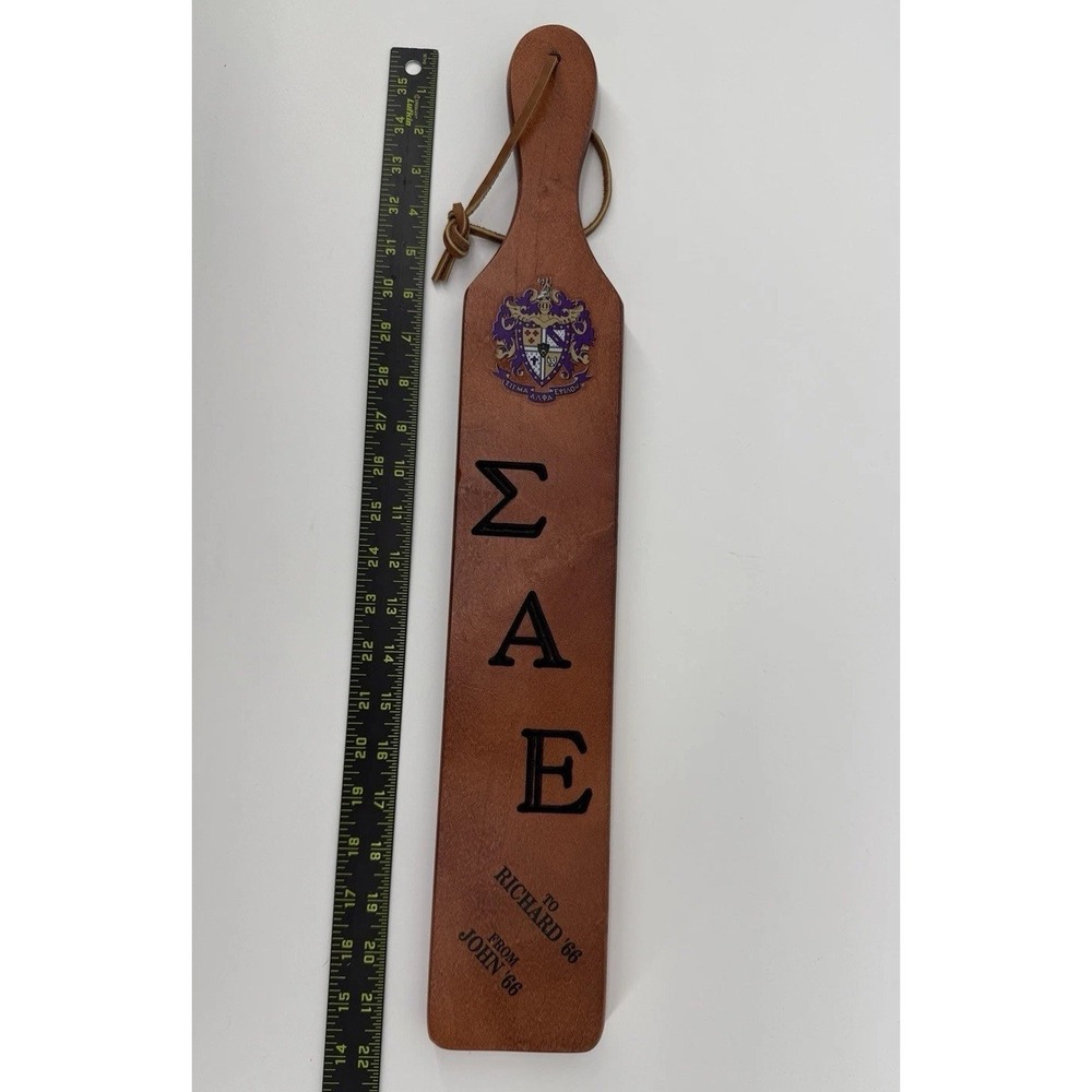 VNTG 60's Sigma Alpha Epsilon SAE Fraternity Paddle Texas Rho Chapter Wooden - Picture 3 of 6